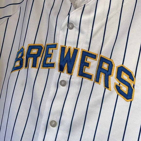 VINTAGE Majestic Milwaukee Brewers MLB Major League baseball jersey button VGUC - Picture 5 of 9